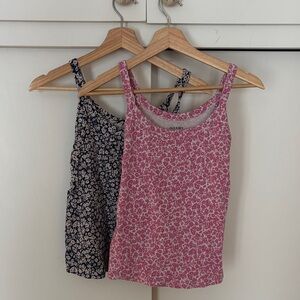 Old Navy Floral Camisoles in Pink and Blue